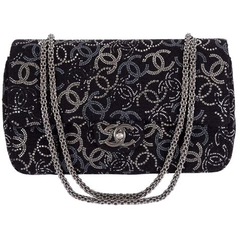 chanel black rhinestone purse|Chanel Rhinestone Handbag .